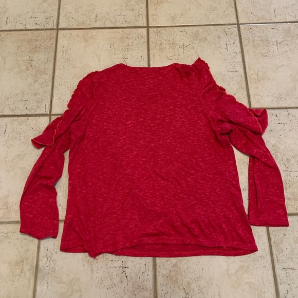 Lane Bryant Red Ruffle Sleeve Top - Size 14/16 - Picture 6 of 8